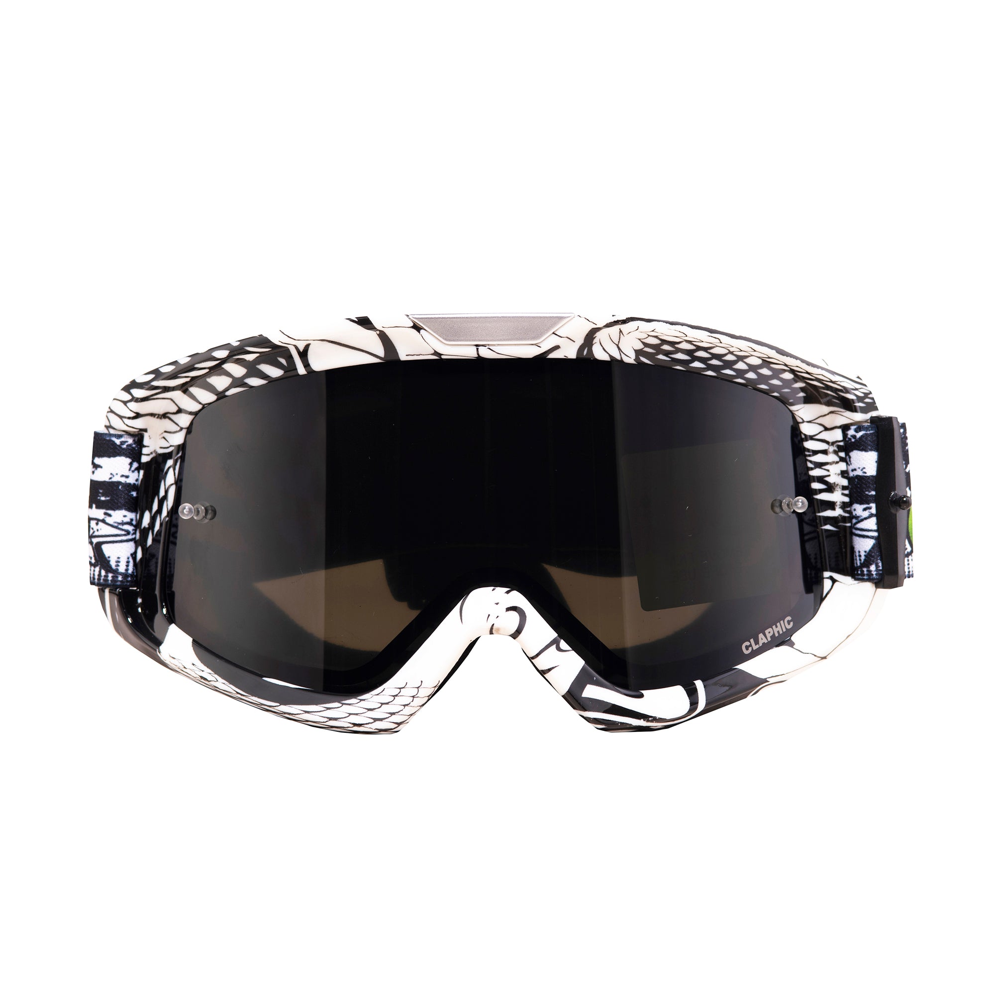 CLAPHIC Raven Smoky Motocross Goggle | Double Layered Anti-Fog, UV400, OTG Fit
